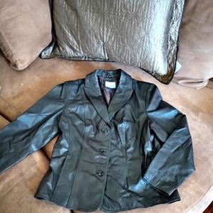 Women's charcoal leather jacket